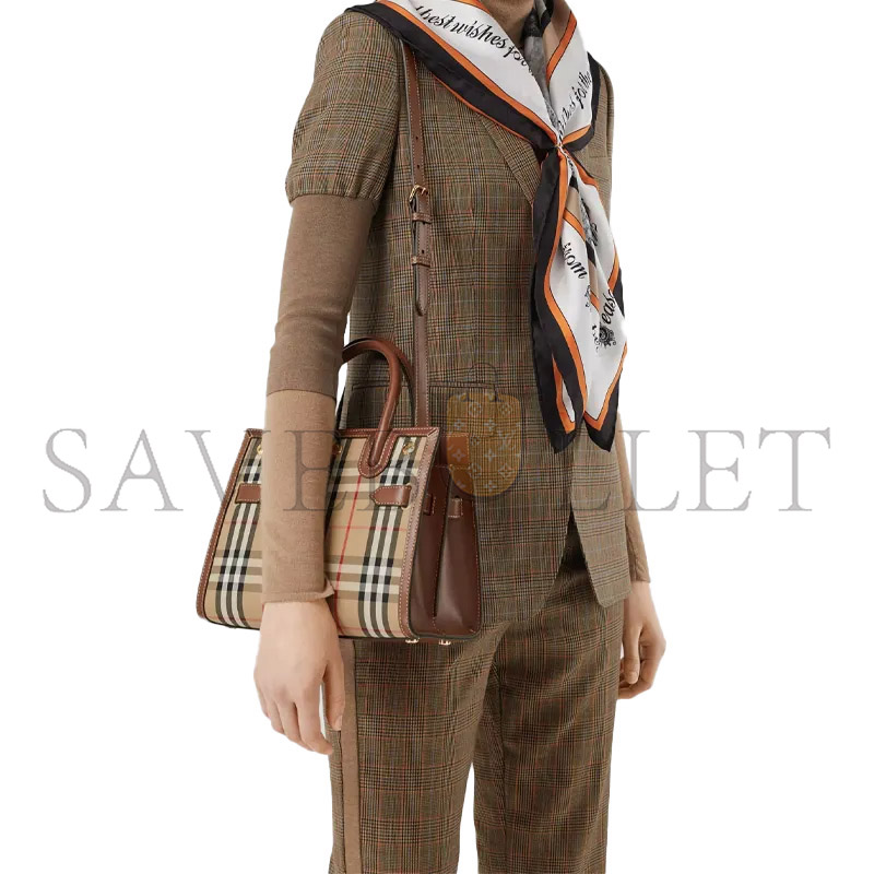 Bv*b*rry plaid single-shoulder crossbody tote bag 8025267 (26*20*13.5cm)
